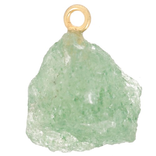 Rough stone pendant - Mai birthstone - Fine gold - Aventurine x1