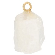 Rough stone pendant - June birthstone - Fine Gold - Moonstone x1|raw }}