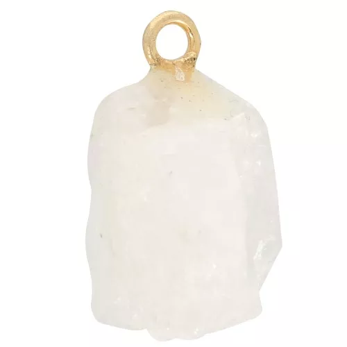 Rough stone pendant - June birthstone - Fine Gold - Moonstone x1