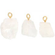 Rough stone pendant - June birthstone - Fine Gold - Moonstone x1