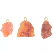 Pendant rough birthstone July - Fine Gold - imit. Carnelian x1