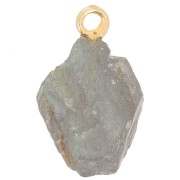 Rough stone pendant - birthstone September - Fine gold - Labradorite x1|raw }}