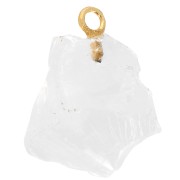 Rough stone pendant birthstone October - Fine gold - rock crystal x1