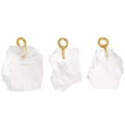 Rough stone pendant birthstone October - Fine gold - rock crystal x1