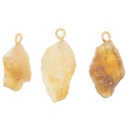 Rough stone pendant - Novembre birthstone - Fine gold - Citrine x1