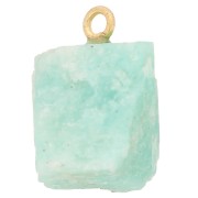 Rough stone pendant - December birthstone - Fine gold - Amazonite x1