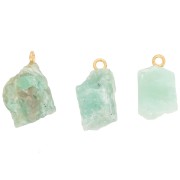 Rough stone pendant - December birthstone - Fine gold - Amazonite x1