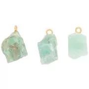 Rough stone pendant - December birthstone - Fine gold - Amazonite x1