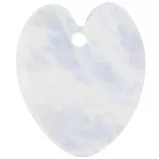 19x16mm Flat Heart Pendant in Gemstone - Moonstone x1