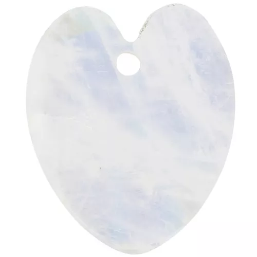 19x16mm Flat Heart Pendant in Gemstone - Moonstone x1