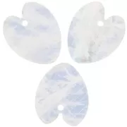 19x16mm Flat Heart Pendant in Gemstone - Moonstone x1