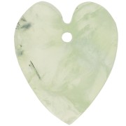 19x16mm Flat Heart Pendant in Gemstone - Prehnite x1