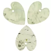 19x16mm Flat Heart Pendant in Gemstone - Prehnite x1