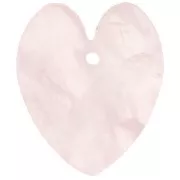 19x16mm Flat Heart Pendant in Gemstone - Rose Quartz x1