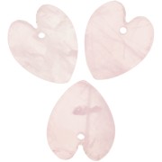 19x16mm Flat Heart Pendant in Gemstone - Rose Quartz x1