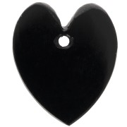 19x16mm Flat Heart Pendant in Tinted Gemstone - Black Onyx x1|raw }}