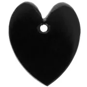19x16mm Flat Heart Pendant in Tinted Gemstone - Black Onyx x1
