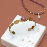 10mm round faceted gemstone cabochon - Rhodonite x1