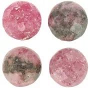 10mm round faceted gemstone cabochon - Rhodonite x1