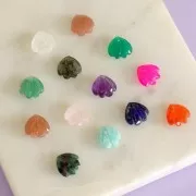 12mm gemstone shell Sequin - Rose Quartz x1