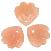 12mm gemstone shell Sequin - Peach moonstone x1