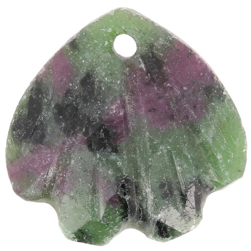 12mm gemstone shell Sequin - Ruby Zoisite x1