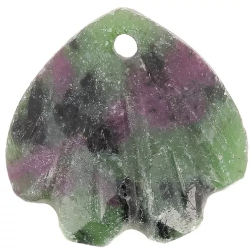 12mm gemstone shell Sequin - Ruby Zoisite x1