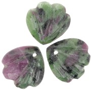 12mm gemstone shell Sequin - Ruby Zoisite x1