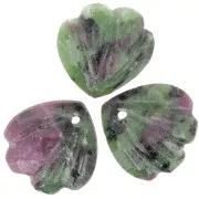 12mm gemstone shell Sequin - Ruby Zoisite x1