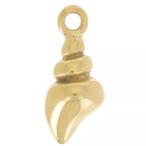 14x6mm Stainless Steel 316L Shell Charm - Gold x1