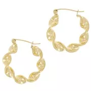 26mm 316L stainless steel Twisted hoop earrings - Gold x2