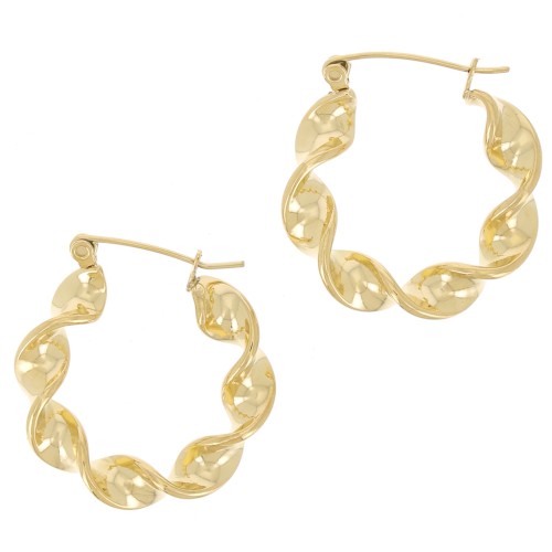 26mm 316L stainless steel Twisted hoop earrings - Gold x2