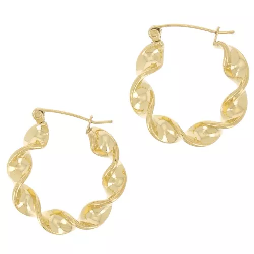 26mm 316L stainless steel Twisted hoop earrings - Gold x2