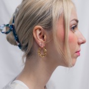 26mm 316L stainless steel Twisted hoop earrings - Gold x2