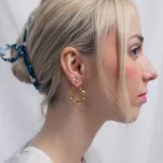 26mm 316L stainless steel Twisted hoop earrings - Gold x2