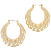 40mm 316L Stainless steel Curved Twisted Hoop earrings - Gold x2|raw }}