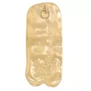 33x15mm 304L stainless steel Hammered rectangular pendants - Gold x2