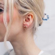 14x11mm Heart earrings - 3-micron gold-plated x2