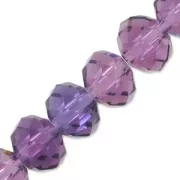 Fire Polished faceted flat round 6x5mm Amethyst x40cm