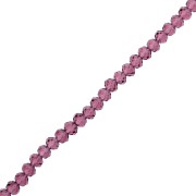 Rondelle beads faceted - round flattened - 6x5 mm Amethyst x40cm