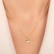 13x10mm worked heart pendant - 3-micron gold-plated x1