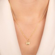 11mm eye pattern heart pendant with zirconium oxide - 3-micron gold-plated x1