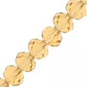 Fire Polished faceted flat round 6x4mm Crystal Golden Shadow x40cm