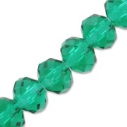 Fire Polished faceted flat round 6x5mm Emerald x41cm|raw }}