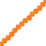 Fire Polished faceted flat round 6x5mm Hyacinth x40cm|raw }}