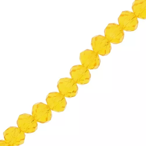 Fire Polished faceted flat round 6x4mm Yellow x40cm