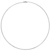 3.5mm Rigid flat torque choker - Silver Tone x13.5cm