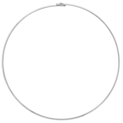 3.5mm Rigid flat torque choker - Silver Tone x13.5cm