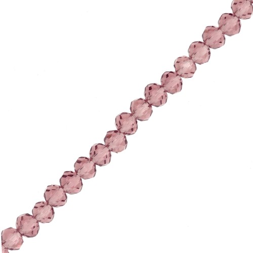 Rondelle beads faceted - round flattened -4x3.5 mm Amethyst x40cm
