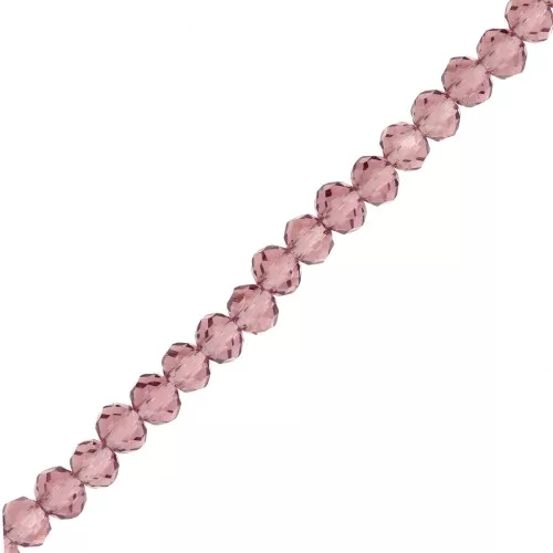 Rondelle beads faceted - round flattened -4x3.5 mm Amethyst x40cm